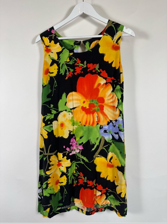 Jams World Dresses & Skirts - Jams World Vintage Dress Flora Grande BLK Hawaiian Tropical Resort Vacation M